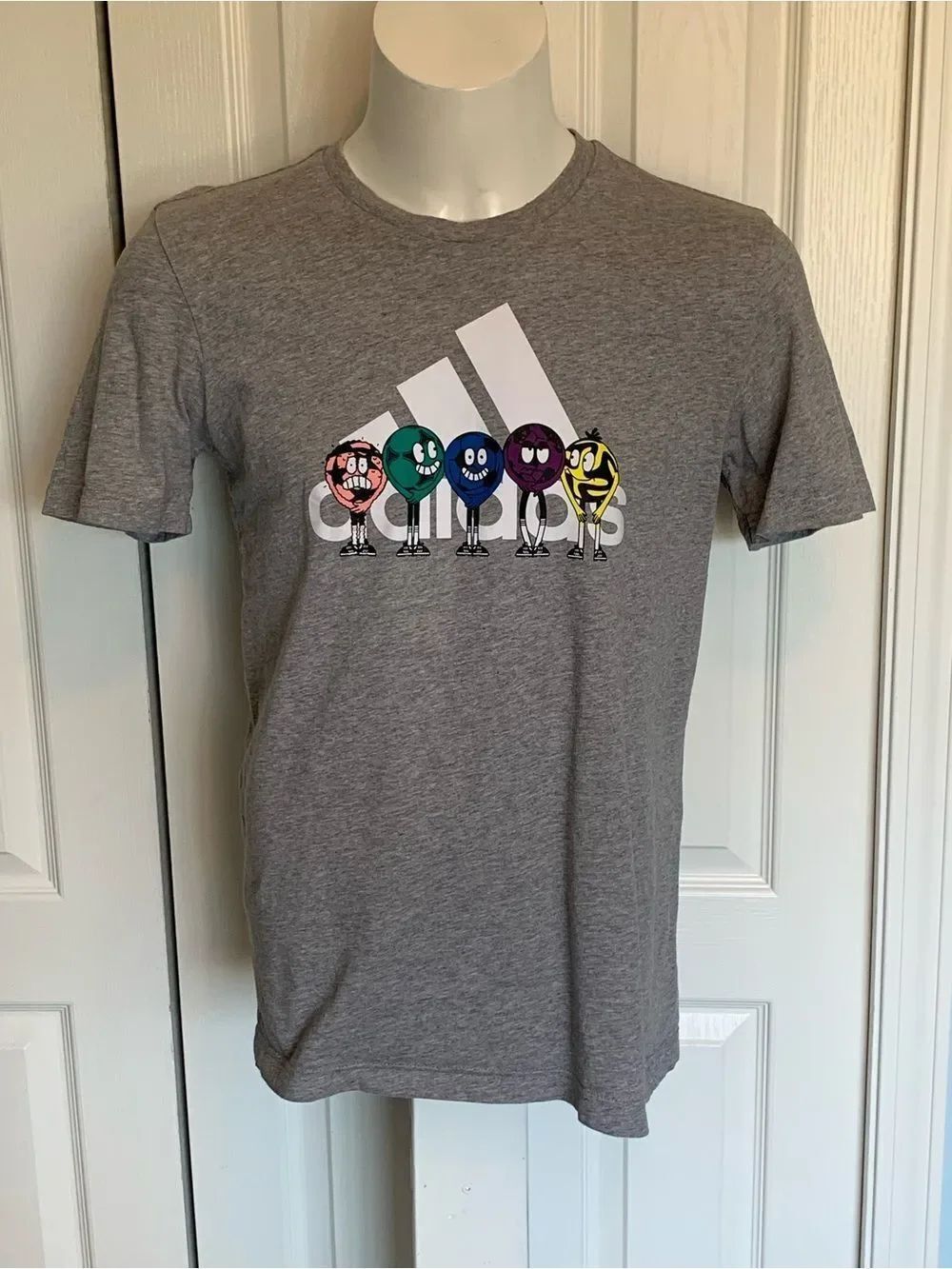 Adidas Soccer Gray Graphic Crewneck T-Shirt - Men's